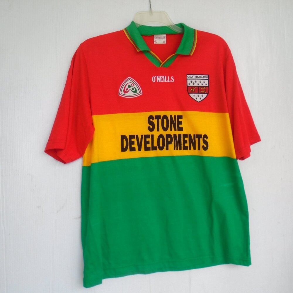 vintage O'Neills Mens Ceatharlach Irish Soccer Home Jersey Size XL Multicolor